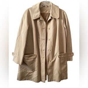 Vintage FORECASTER OF BOSTON Woman's Beige Poly Rain Coat Jacket Sz 13/14